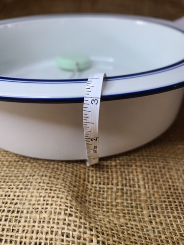 NEW A Dansk Bistro 2 handled vegetable bowl Christianshavn Blue white 10.5" X 3" - Picture 4 of 13