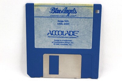 Blue Angels 1989 Accolade Simulator 3 1/2'' Floppy Disk Amiga Computer Game