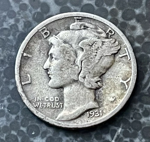 1931 Silver Mercury Dime VF/XF
