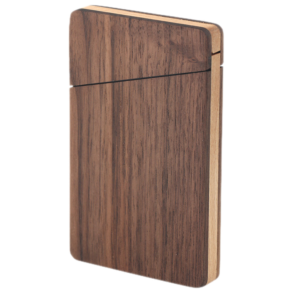 Elegant Walnut Wooden Business Card Holder – Durable & Portable Name Card Case  -image