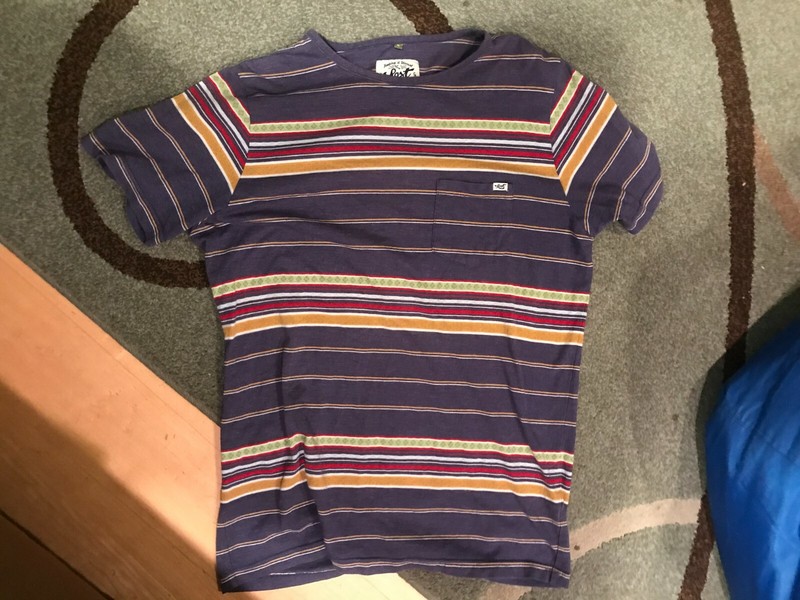 PAC SUN Lost mens cotton blend short sleeve stripe shirt small S