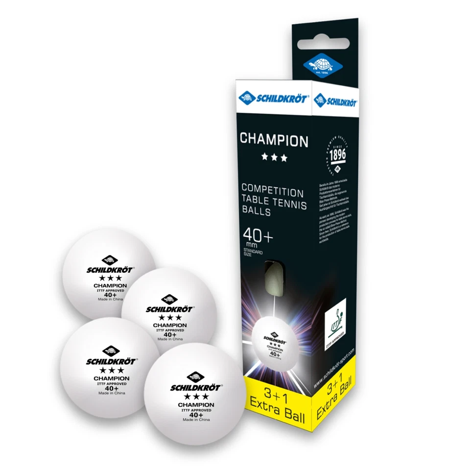 2 Sets (8 Bälle) Schildkröt Tischtennis Bälle 3-Stern Champion ITTF - Poly 40+