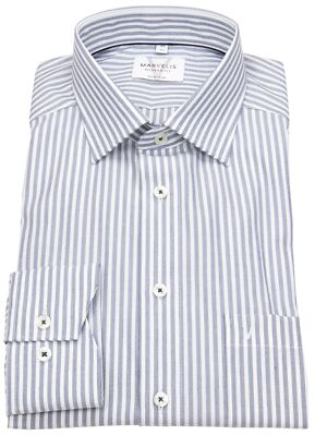 Marvelis Hemd Modern Fit Streifen blau / weiß