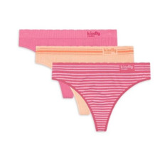 Kindly Yours 3 pk Seamless Thongs Panties Sz XS S L XL XXL XXXL Pink New 2-22