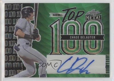 2023 Leaf Metal Top 100 Green Wave 5/5 Chase Delauter #T1-CDL Auto 1d0x