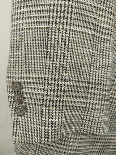 Vintage Pierre Cardin Mens 42L Sport Coat Jacket Blazer Glen Plaid 2-Button Silk - Picture 16 of 20