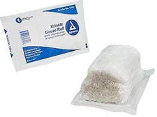 Dynarex Krinkle Gauze Roll Sterile Wound Bandage First Aid 4.5"x4.1 yds 10 Rolls