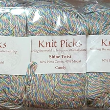 10 Skeins - Shine Twist by Knit Picks (60% Pima Cotton/40% Modal) Sealed Package