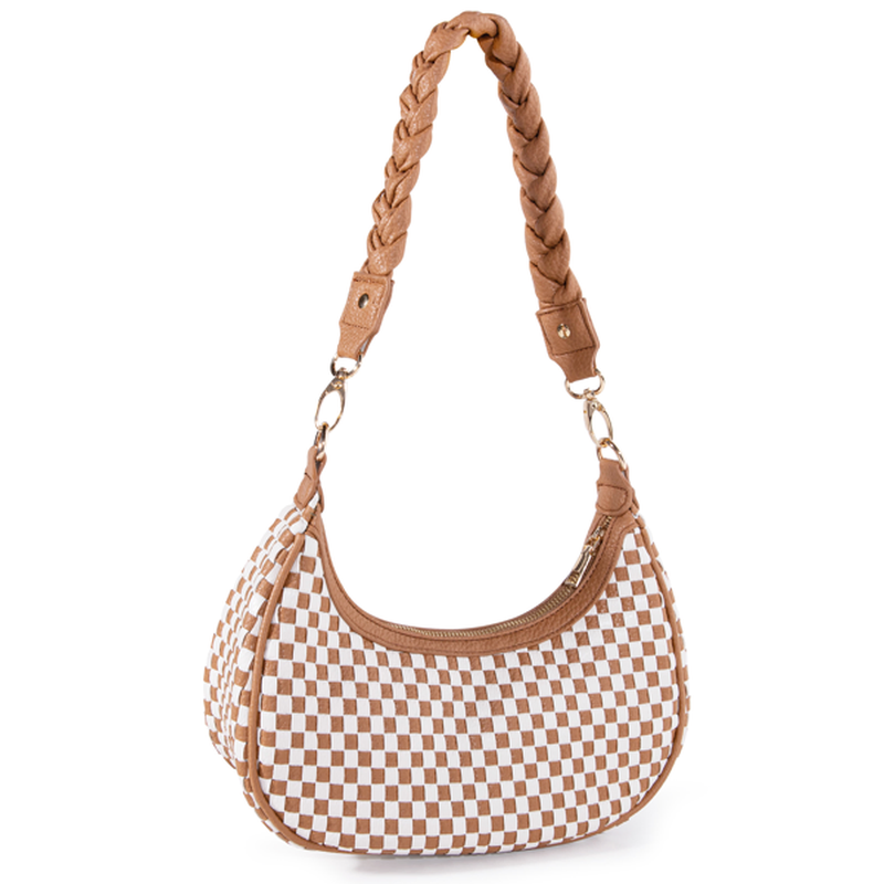 Women's Woven Hobo Handbag Fashion Vegan Leather Tote Bag Purse