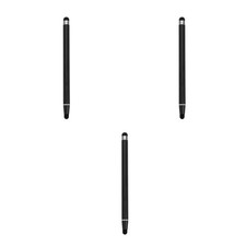 Retractable Black Stylus Pen with Hard and Soft Tips for Whiteboard and Laptop