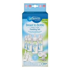 Natural Flow Anti-Colic Options Narrow Breast to Bottle Feeding Set, Clear, 4Oz