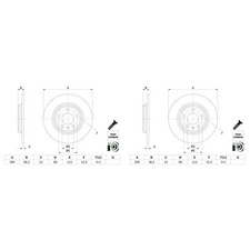 2x BOSCH BREMSSCHEIBEN Ø300mm HINTEN passend für AUDI A4 A5 A6 A7 Q5 Q7 | 0 986 