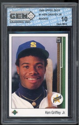 1989 Upper Deck #1 Ken Griffey, Jr. Rookie GEM Grading 10 Gem Mint. HOF