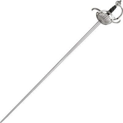 Cold Steel Black Ribbed Shell Hilt Rapier Carbon Steel Blade - 88CHR