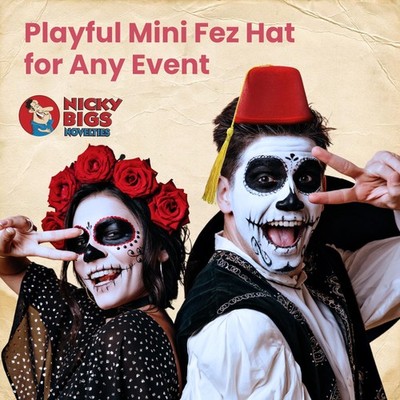 Cappello Tarboosh Per Feste, Taglia Adulto, Rosso In Feltro, Stile - Foto 8