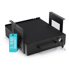 Under Desk Drawer Slide-Out Lockable Metal Storage Drawer with Cable Manage...