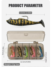 Freshwater Soft Fishing Lure Swimbait with Jig Head Paddle Tail 5g 2.5 inches