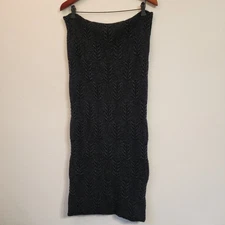 ALL SAINTS SPITALFIELDS Chunky Wool Cable Knit Infinity Scarf Unisex Dark Gray