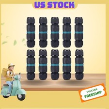 IP68 Waterproof 3-Pin Junction Box M20 Cable Connector 10 PCS