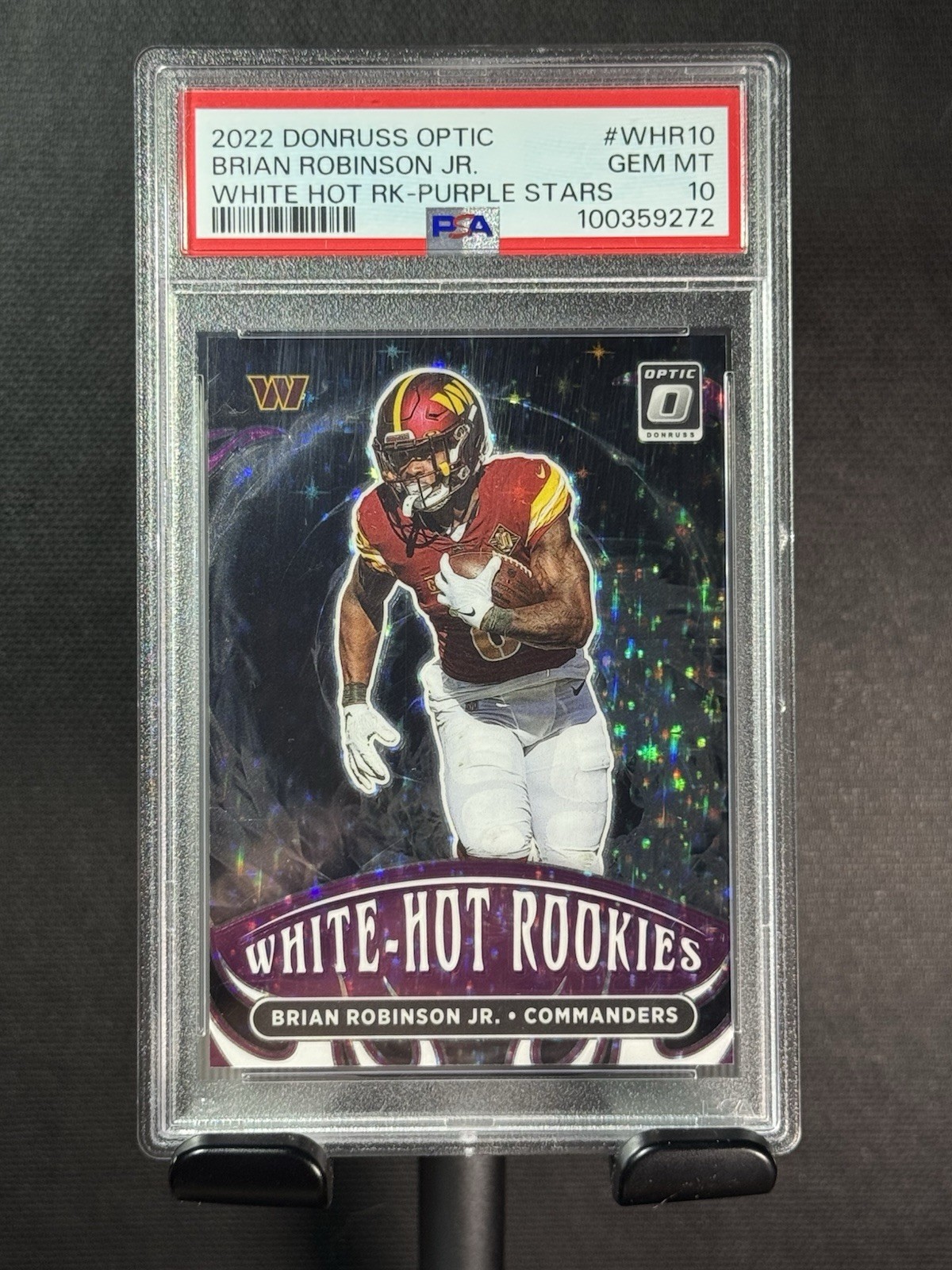 Brian Robinson Jr. Panini Donruss Optic White Hot Rookies #WHR10 Purple Star