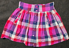Sweet Candy Sz M Button Front Side Pockets Light Soft Pleating Plaid Skirt