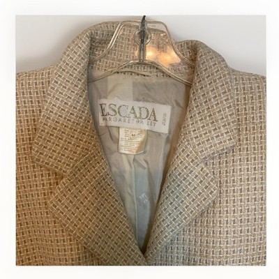 Escada Margaretha Ley Wool Blend Blazer Jacket Women 44 Preppy Classic Vintage