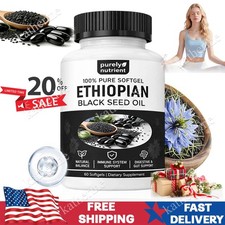 Ethiopian Black Seed Oil Softgels 4.64 Thymoquinone  Non-Gmo, Gluten-Free,60
