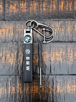Genuine Leather Car Keychainfor BMW  Key Ring Lanyard Accessories