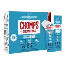 24 Sticks Chomps Sea Salt Beef Jerky Chomplings Meat Sticks 50 Value