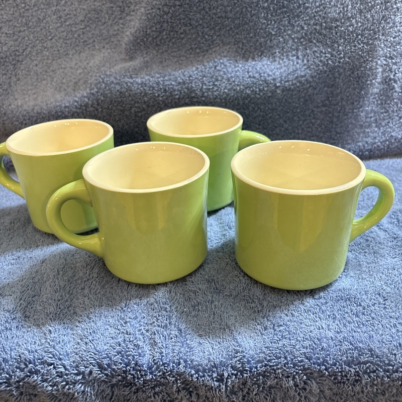Vintage Coffee Mug Made In USA Lime Green 