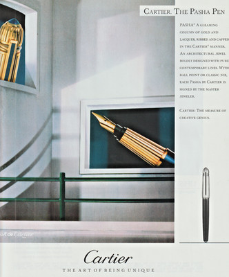 1988 Cartier Print Ad Advertisement 9''x11'' The Pasha Pen The Art of Being Unique