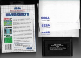 Sega Master System MASTER GAMES 1 w/Cartridge, Instructions & Box - 3 GAMES IN 1