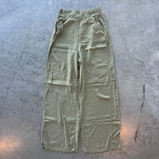Vintage Y2k Olive Green Wide Leg Flare Baggy Slacks Women's Small