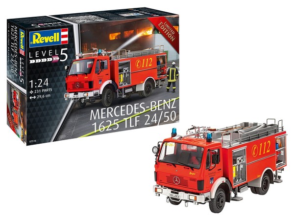Revell - Mercedes 1625 Tlf 24/50 Feuerwehr Zum Zusammenbauen Und Bemalen - 1/...-image