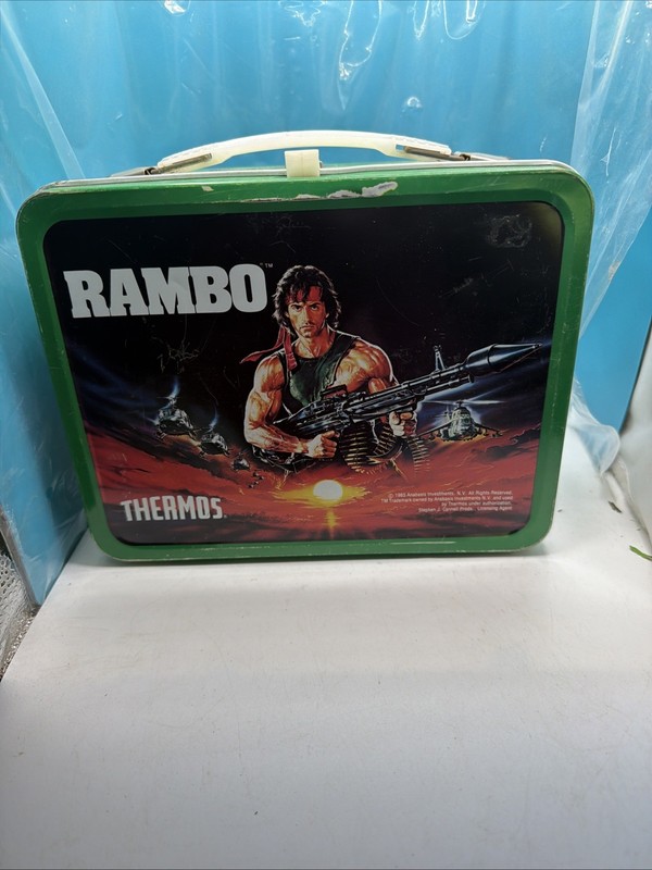 VINTAGE RAMBO LUNCHBOX w/ THERMOS! VG!