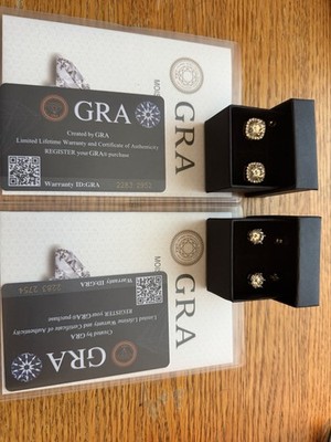 authentic VVS moissanite earrings - GRA certified  - passes diamond tester