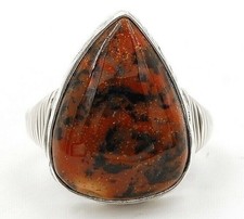 Natural Dendrite Mookaite 925 Solid Sterling Silver Ring Sz 6
