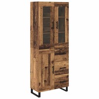 Highboard Mit Schubladen 2Er Set Aus Altholz Und Holzwerkstoff