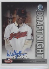 2016 Bowman Draft Chrome Night Refractor /99 Will Benson #DNA-WB Auto 15r3