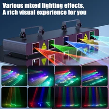 UKING 5 Len 5 Beam RGBYC Laser DJ Light Bar DMX Strobe Projector Stage Lighting