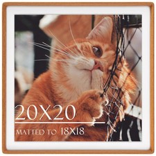Husteria 20X20 Square Picture Frame In Natural Teak Wood Solid Wooden Frames