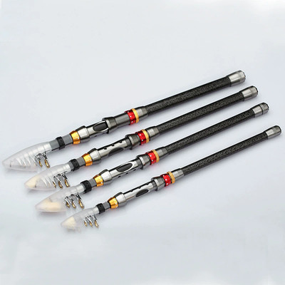 1Pcs Carbon Fiber Telescopic Fishing Rod Sea Saltwater Portable Pole1.8- 3.6M