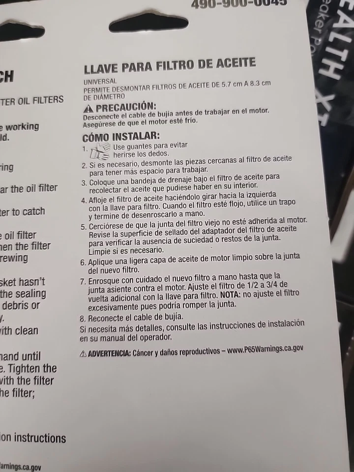 Chave de filtro de óleo Arnold serve para filtros de diâmetro de 2,25" a 3,25" - 4909000045 - Imagem 3 de 4