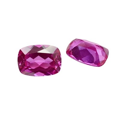 Grade 3A Cutting Hot Pink Ruby Rectangle Faceted Cushion Cut Pinkish Red Ruby