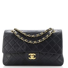 Chanel Vintage Classic Double Flap Bag Quilted Lambskin Medium