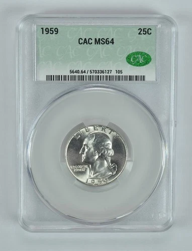 1959 Washington Quarter MS64 CAC CACg