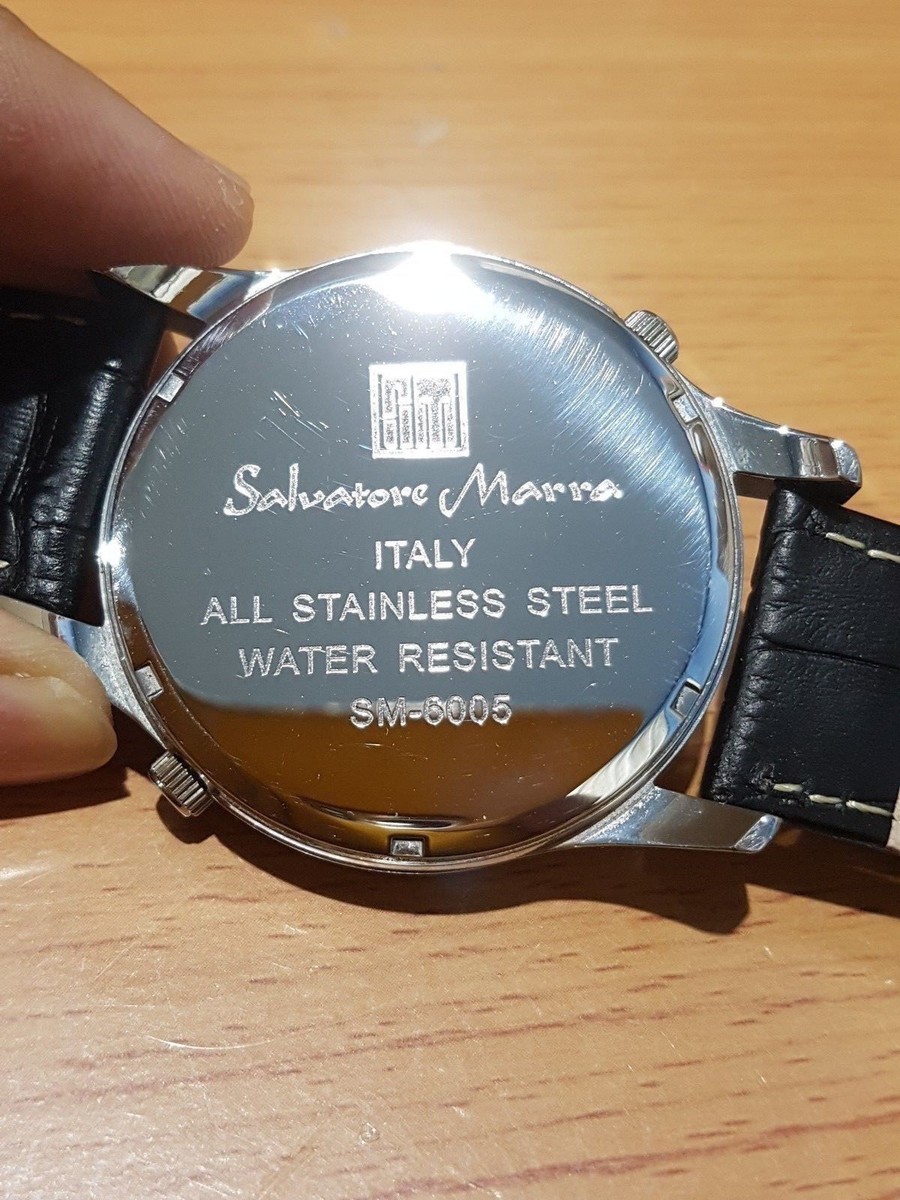 Salvatore Marra Italy Watch Oversize Dual Display Time Zone 