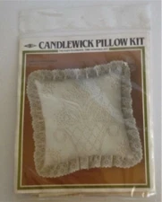 1983 M H Yarns CANDLEWICK PILLOW KIT Flower Basket NEW SEALED Candlewicking 