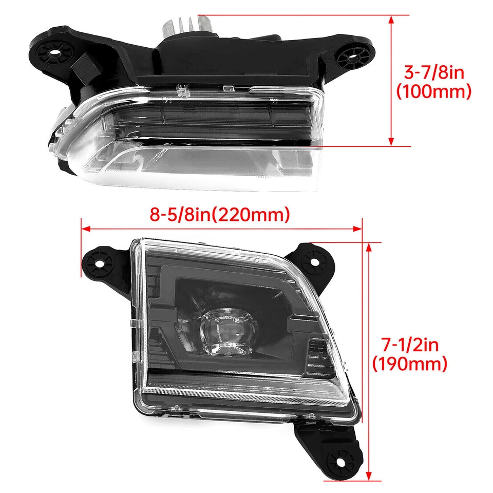 Faros antiniebla diurnos LED negros para Chevy Silverado 1500 2019 2020 2021 2022 Foto 2 de 4