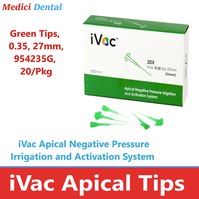 #ad Dental iVac Apical Negative Pressure Activation System Green Tips 0.35 27mm $41.95